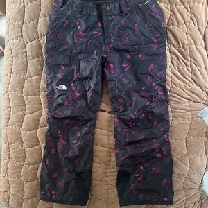 The North Face Black and Pink Insulated Snow Pants